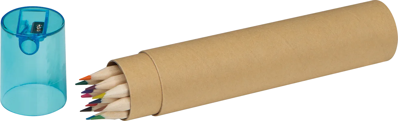 12-teiliges Buntstift-Set mit Anspitzer - Braun