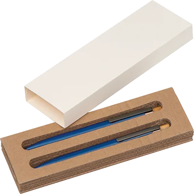 Recycled aluminium writing set - Blue