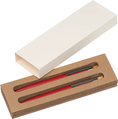 Recycled aluminium writing set - Red