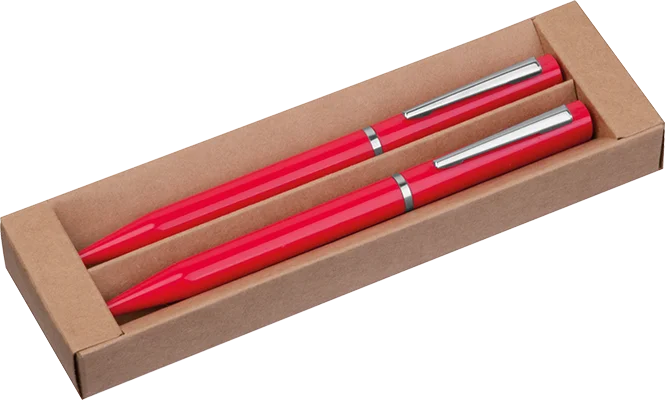 Recycled plastic writing set - Red