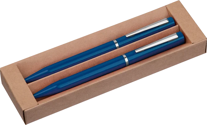 Recycled plastic writing set - Navy Bule