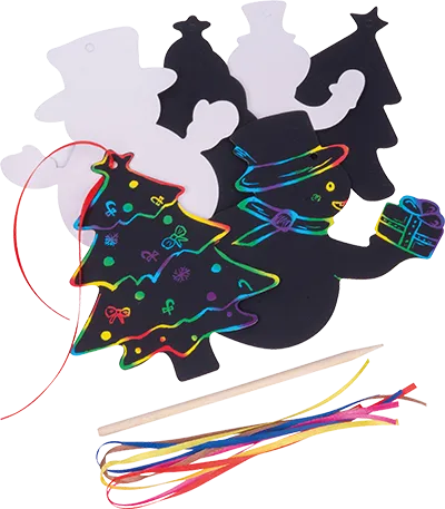 Scratch art ornament set - Multi-color