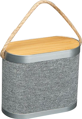 Bluetooth speaker with bamboo wireless charger - Grey