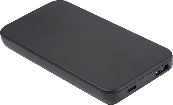 10,000 mAh recycled plastic power bank - Black