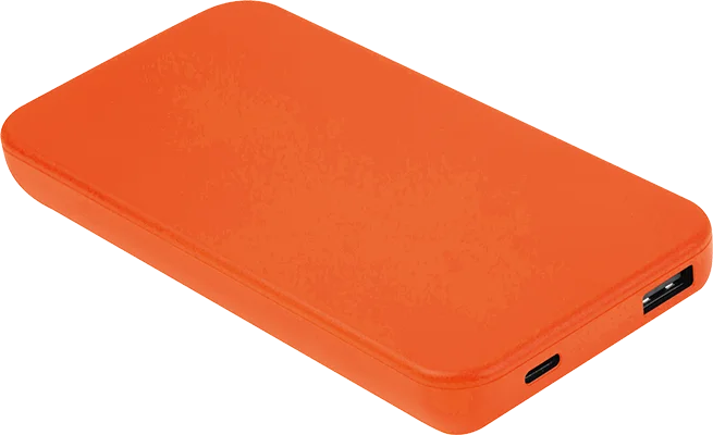 10,000 mAh recycled plastic power bank - Orange