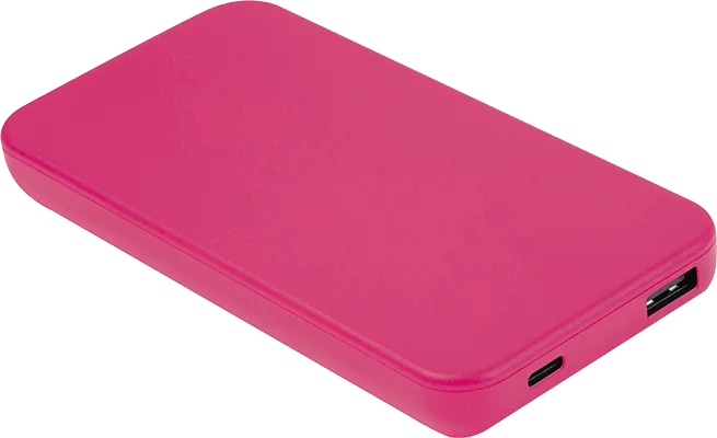 10,000 mAh recycled plastic power bank - Pink