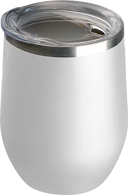 300 ml thermo mug with clear lid - White