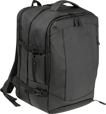 Expandable waterproof laptop backpack with USB port - Black