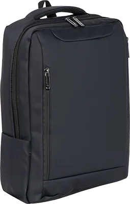 Leatherette laptop backpack for 15–16 inch laptops - Black