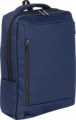 Leatherette laptop backpack for 15–16 inch laptops - Navy Bule