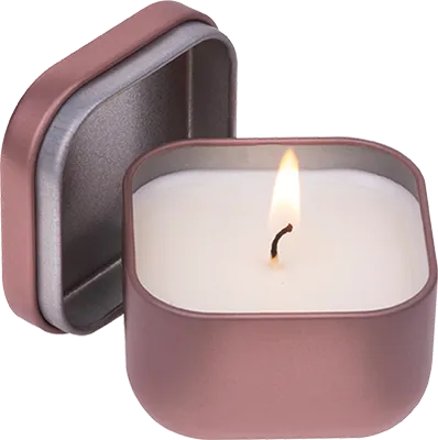 Elegant candle in a metal tin - Rose Gold