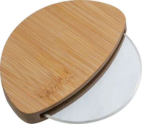 Pizzaschneider aus Bambus - Beige