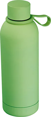 500 ml rubberised thermos with loop - LIght Green