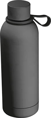 500 ml rubberised thermos with loop - Dark Grey