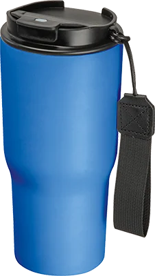 550 ml steel thermo mug with carry strap - Blue