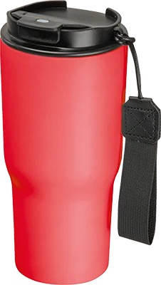 550 ml steel thermo mug with carry strap - Red
