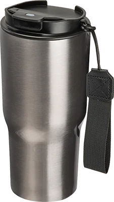 550 ml steel thermo mug with carry strap - Grey