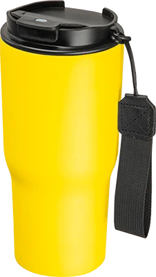 550 ml steel thermo mug with carry strap - Yellow