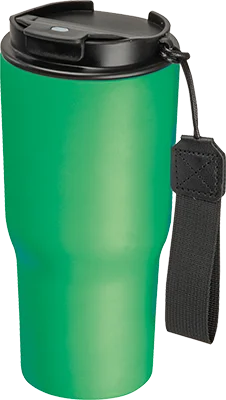 550 ml steel thermo mug with carry strap - Green