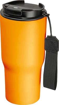 550 ml steel thermo mug with carry strap - Orange