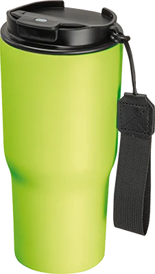 550 ml steel thermo mug with carry strap - LIght Green