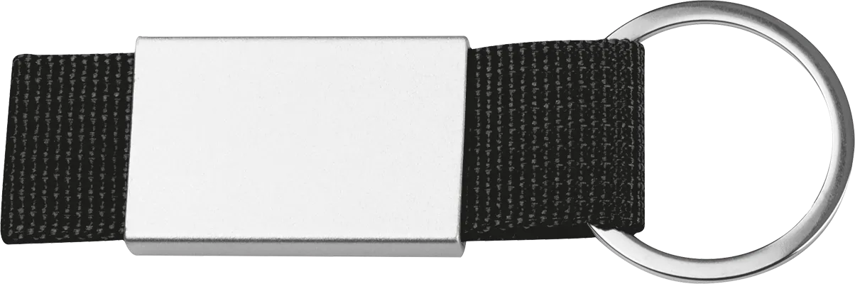 Schlüsselanhänger mit Textilband - Schwarz