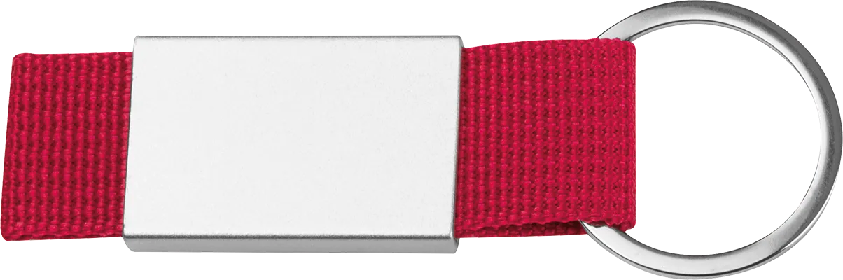 Schlüsselanhänger mit Textilband - Rot
