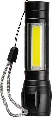 Rechargeable aluminium torch (400 mAh) - Black